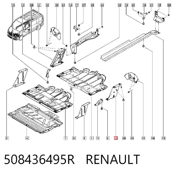 Защита двигателя левая 508436495R Renault (RVI)