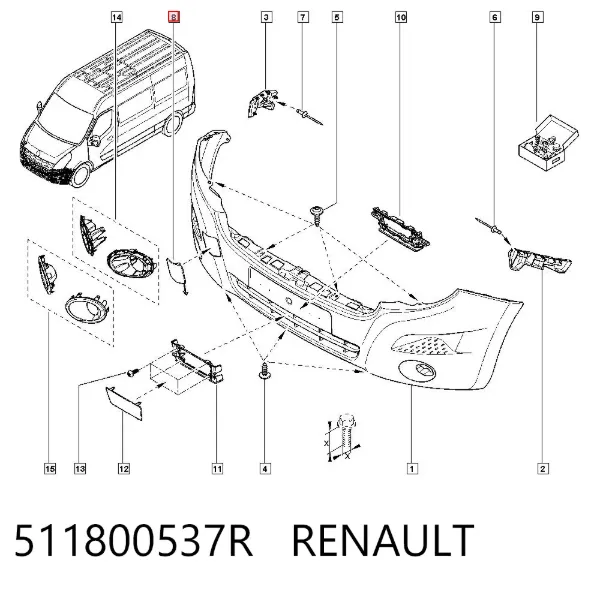 Заглушка буксировочного крюка 511800537R Renault (RVI)