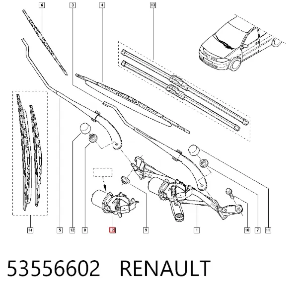 Мотор дворников 53556602 Renault (RVI)