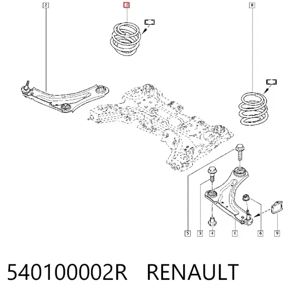 Передняя пружина 540100002R Renault (RVI)