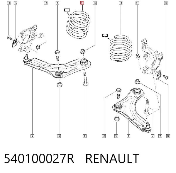 Передняя пружина 540100027R Renault (RVI)