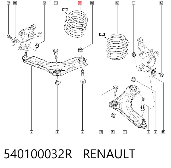 Передняя пружина 540100032R Renault (RVI)