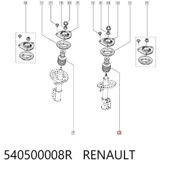Пыльник амортизатора 540500008R Renault (RVI)