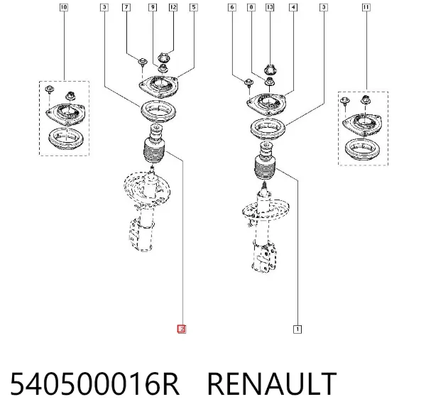 Пыльник амортизатора 540500016R Renault (RVI)