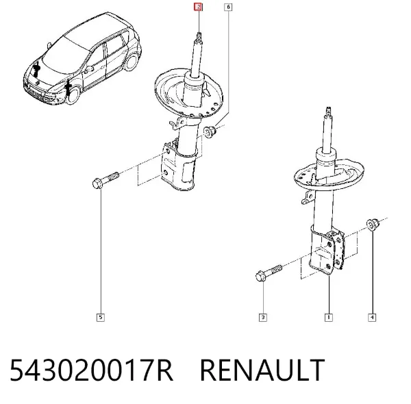 Амортизатор передний 543020017R Renault (RVI)