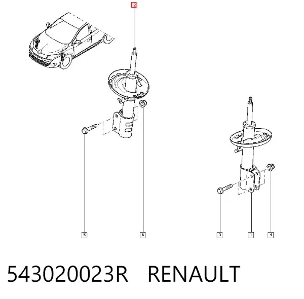 Амортизатор передний 543020023R Renault (RVI)
