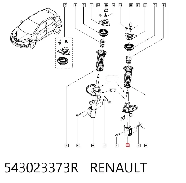 Амортизатор передний 543023373R Renault (RVI)