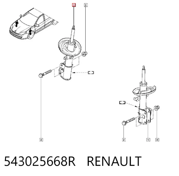 Амортизатор передний 543025668R Renault (RVI)