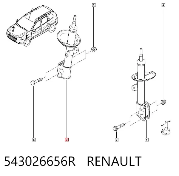 Амортизатор передний 543026656R Renault (RVI)