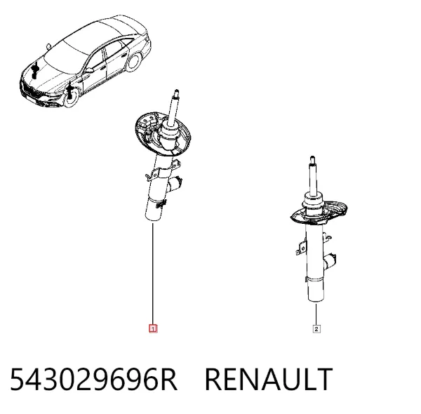 Амортизатор передний 543029696R Renault (RVI)