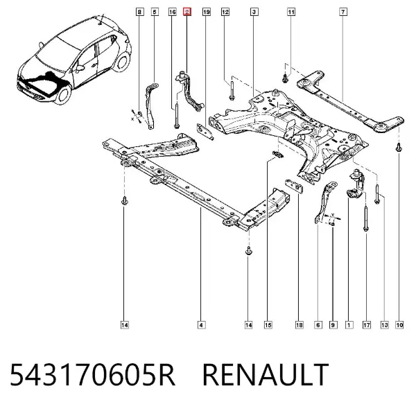 Сайлентблок 543170605R Renault (RVI)