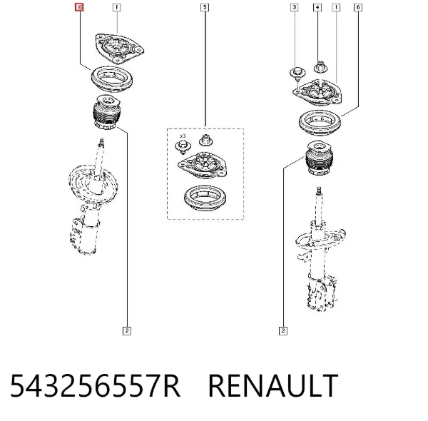 Опорный подшипник амортизатора 543256557R Renault (RVI)