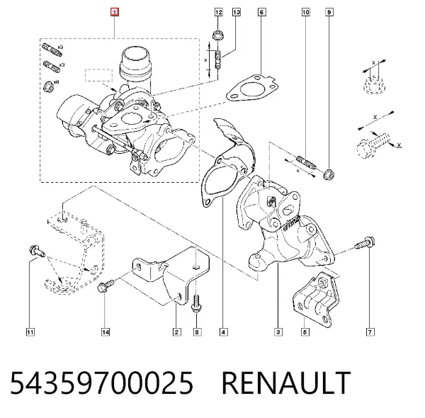 Турбина 54359700025 Renault (RVI)
