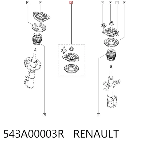 Опора переднего амортизатора 543A00003R Renault (RVI)