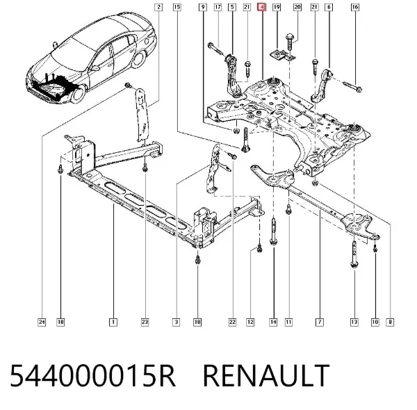 Подрамник передний 544000015R Renault (RVI)