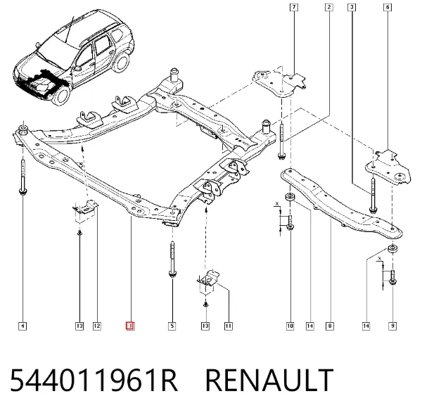 Подрамник передний 544011961R Renault (RVI)