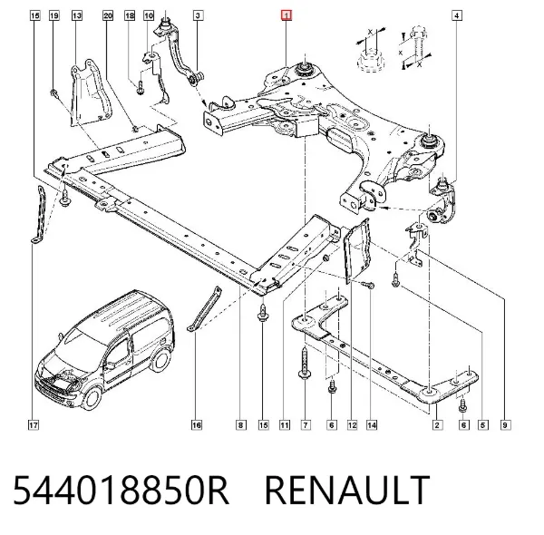 Подрамник передний 544018850R Renault (RVI)