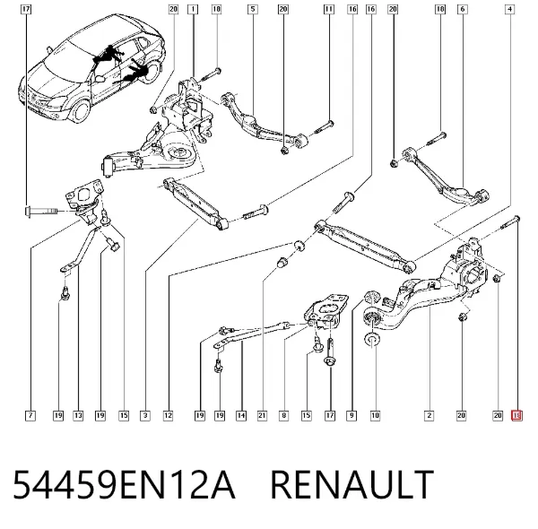 Болт 54459EN12A Renault (RVI)