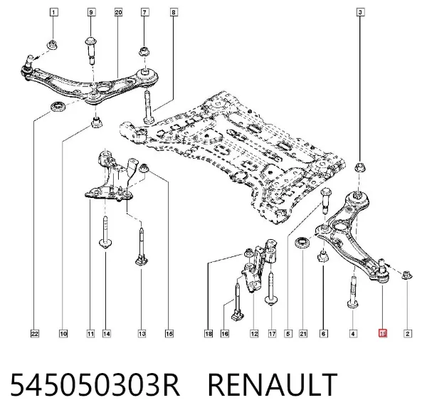 Рычаг передней подвески левый 545050303R Renault (RVI)