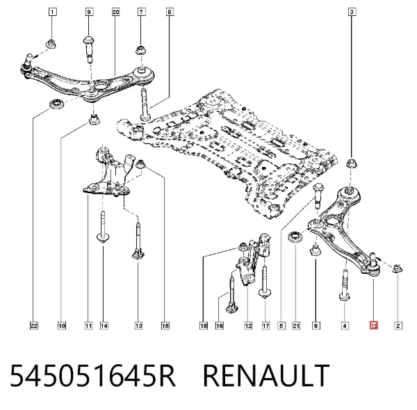Рычаг передней подвески левый 545051645R Renault (RVI)