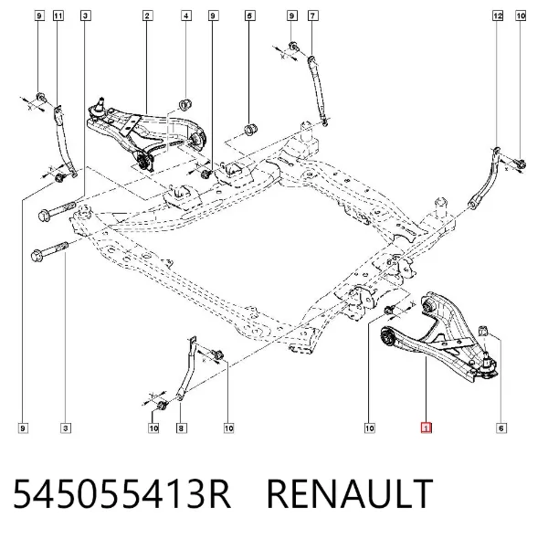 Рычаг передней подвески левый 545055413R Renault (RVI)