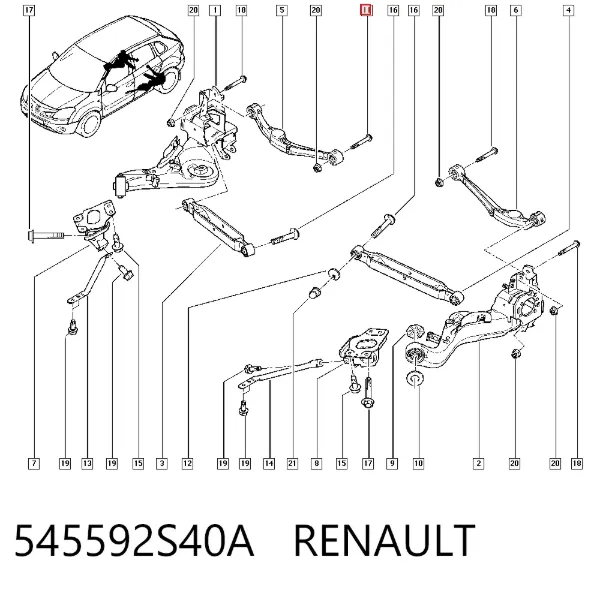 Шайба болта крепления переднего рычага, нижнего 545592S40A Renault (RVI)