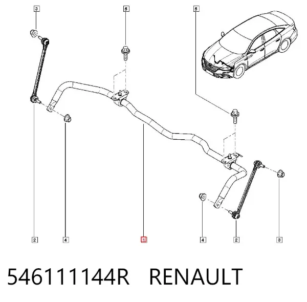 Передний стабилизатор 546111144R Renault (RVI)