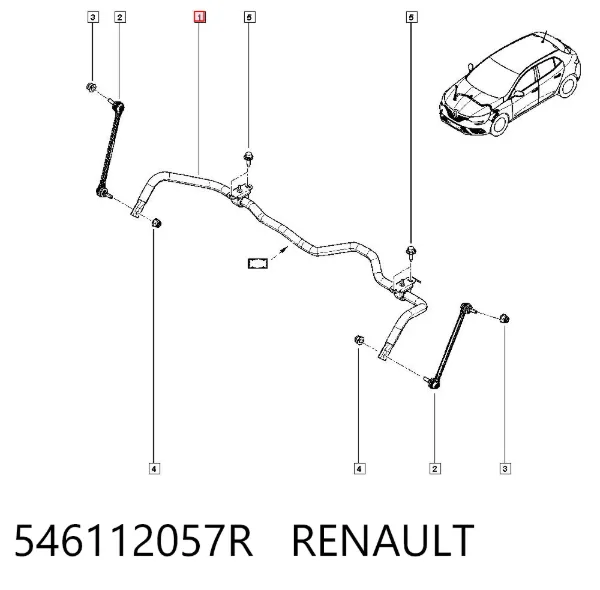 Передний стабилизатор 546112057R Renault (RVI)