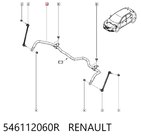 Передний стабилизатор 546112060R Renault (RVI)