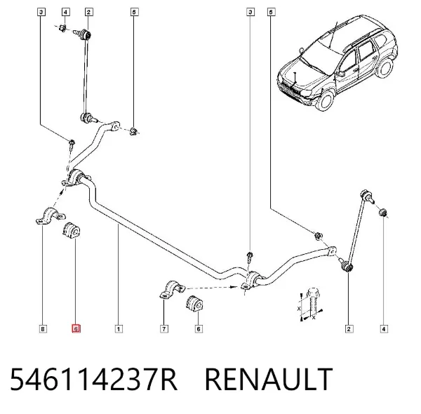 Втулка стабилизатора переднего 546114237R Renault (RVI)