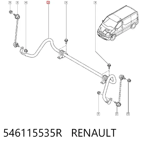 Передний стабилизатор 546115535R Renault (RVI)