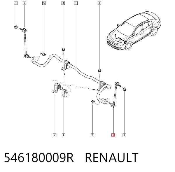 Стойка переднего стабилизатора 546180009R Renault (RVI)