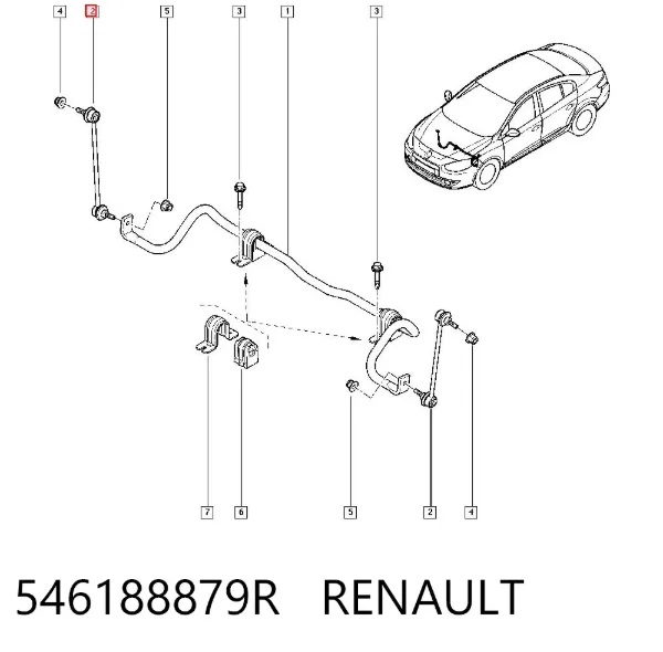 Стойка переднего стабилизатора 546188879R Renault (RVI)