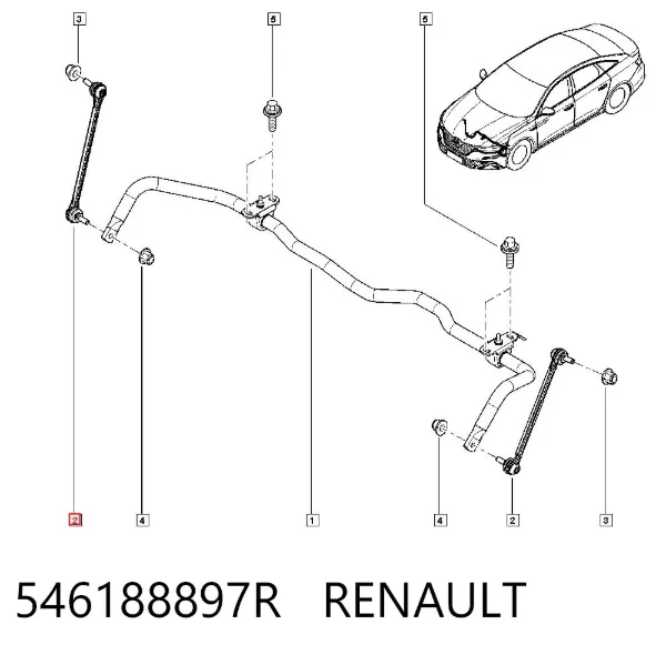 Стойка переднего стабилизатора 546188897R Renault (RVI)