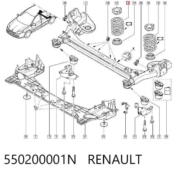 Задняя пружина 550200001N Renault (RVI)
