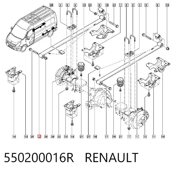 Рессора задняя 550200016R Renault (RVI)