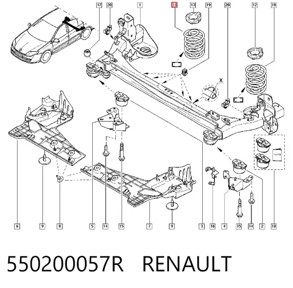 Задняя пружина 550200057R Renault (RVI)