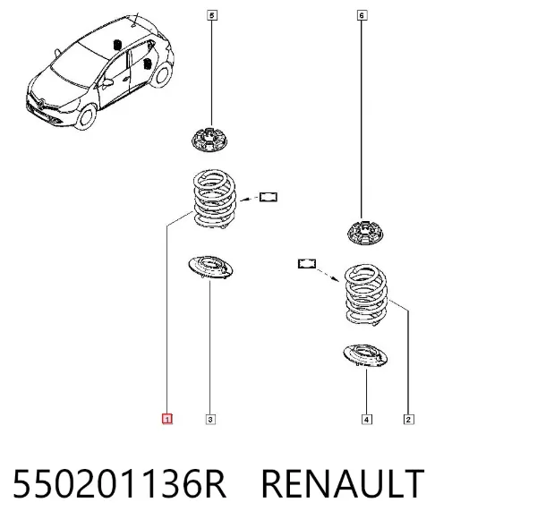 Задняя пружина 550201136R Renault (RVI)