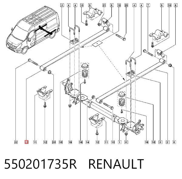 Рессора задняя 550201735R Renault (RVI)