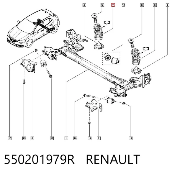 Задняя пружина 550201979R Renault (RVI)