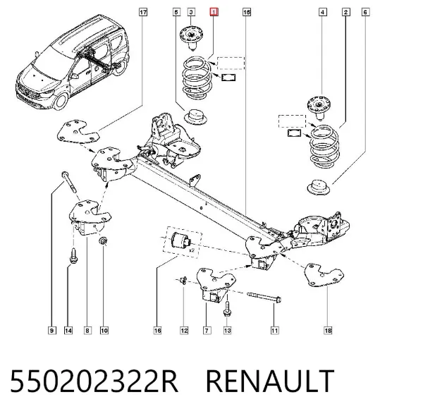 Задняя пружина 550202322R Renault (RVI)