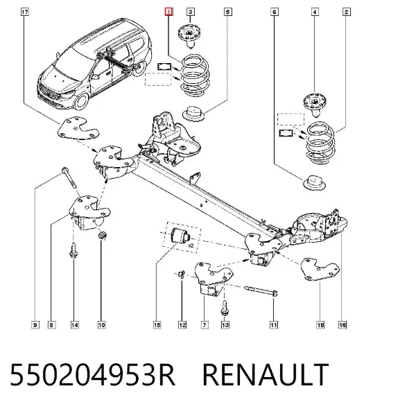 Задняя пружина 550204953R Renault (RVI)