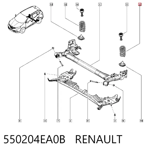 Задняя пружина 550204EA0B Renault (RVI)