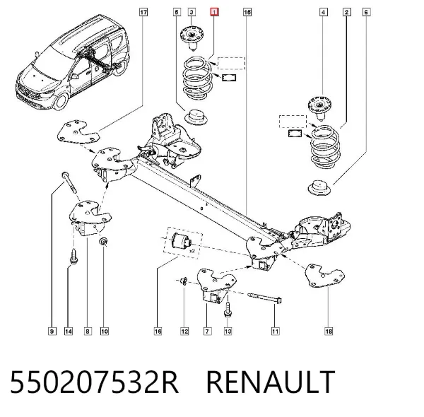 Задняя пружина 550207532R Renault (RVI)