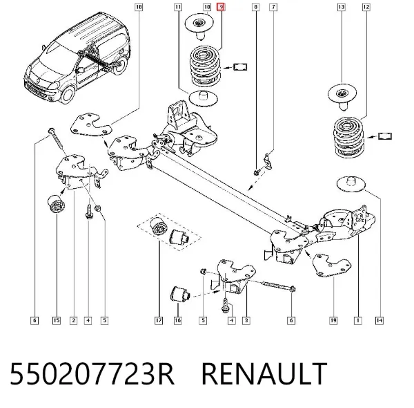 Задняя пружина 550207723R Renault (RVI)