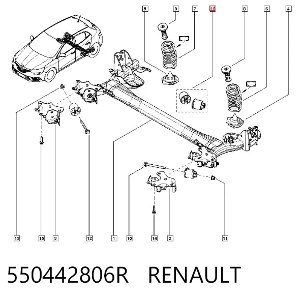 Сайлентблок задней балки 550442806R Renault (RVI)