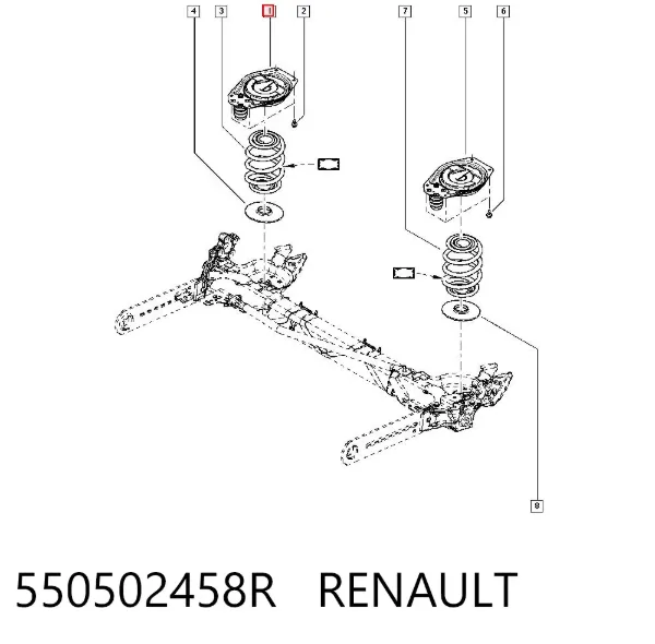 Тарелка задней пружины верхняя металлическая 550502458R Renault (RVI)