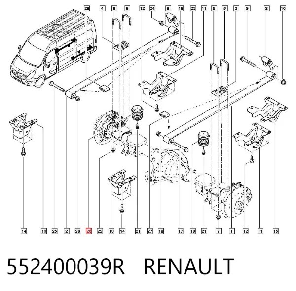 Отбойник задней рессоры 552400039R Renault (RVI)