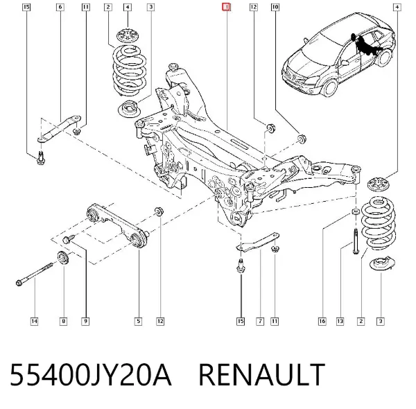 Подрамник задний 55400JY20A Renault (RVI)