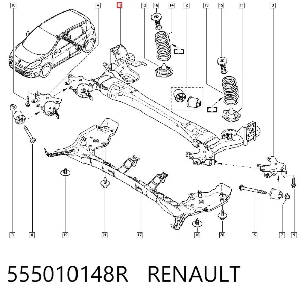 Подрамник задний 555010148R Renault (RVI)